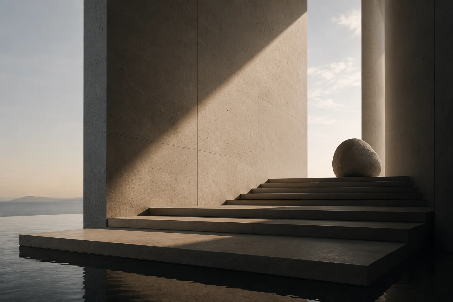 Architectural composition in natural light